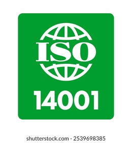 iso 14001 environmental management system certified, vector illustration isolated on white background