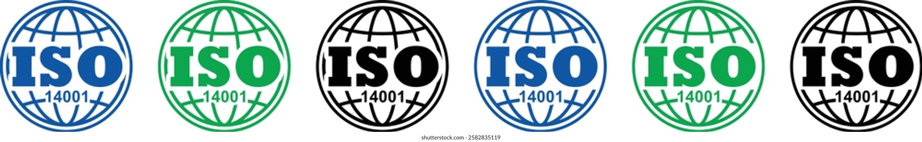 ISO 14001 logo certification, Certified Company Certificate ISO Blue vector, Quality Certificate, iso mark certification, ISO 14001:2015 certified symbol vector illustration, best Certified Company