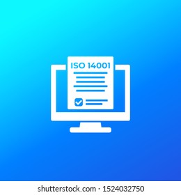 ISO 14001 vector icon for web
