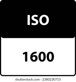 ISO 1600 camera icon set. Vector isolated illustration.