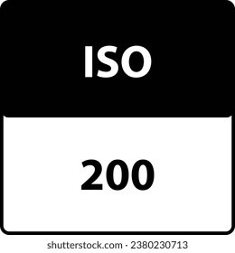 ISO-200-Kamerasymbol-Set. Vektorgrafik einzeln. Iso-Symbol 200