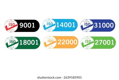 ISO 2000 Certified Vector art illustrator design stamp Icon