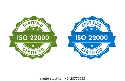 ISO 22000 certified logo template illustration