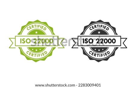 ISO 22000 certified logo template illustration