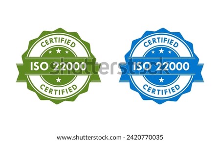 ISO 22000 certified logo template illustration
