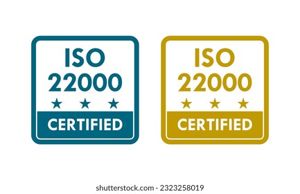 ISO 22000 Design badge template illustration