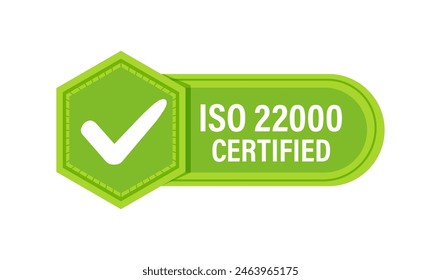 ISO 22000 Quality Management Certification Badge. Vector illustration