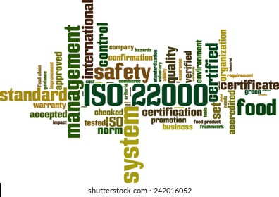 ISO 22000 word cloud concept. Vector illustration