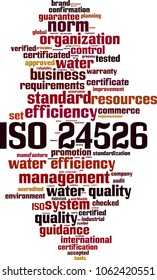 ISO 24526  word cloud concept. Vector illustration