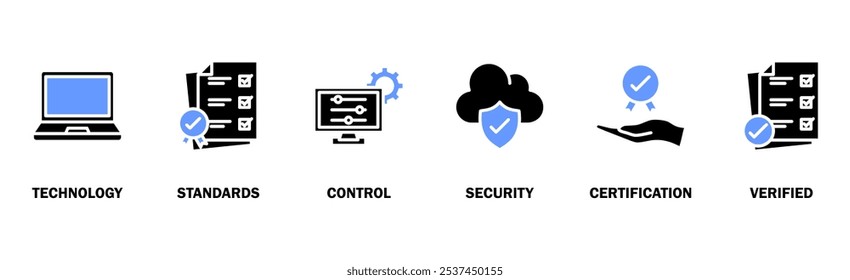 ISO 27001 banner web icon vector illustration concept for information security management system (ISMS) with an icon of technology, standards, control, security, certification, and verified