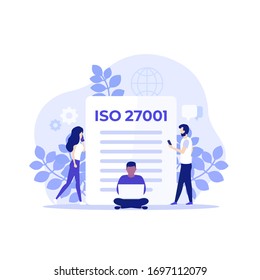 ISO 27001 certification and people, vector