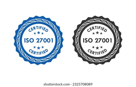 ISO 27001 Design badge template illustration