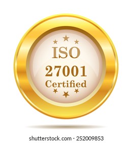 ISO 27001 icon. Internet button on white background. EPS10 vector. 