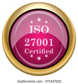 ISO 27001 icon. Internet button on white background. EPS10 vector.
