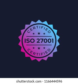 ISO 27001, information security standard, vector label