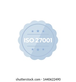ISO 27001 standard, vector badge on white