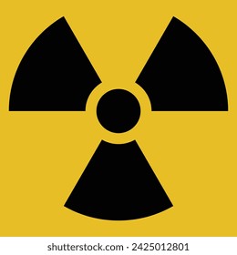 ISO 361 Internationales Trefoil-Symbol für ionisierende Strahlung. Symbol für radioaktive Kontamination. Warnzeichen für Strahlungsgefahr. In: Nuclear Yellow Sign Vector Illustration.