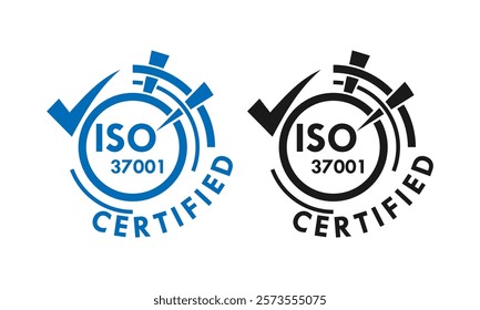 ISO 37001 certified logo template illustration