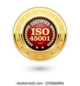 ISO 45001 certified medal - occupational health and safety insignia