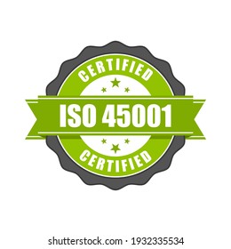 ISO 45001 standard certificate badge - health and safety