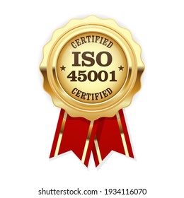 ISO 45001 standard certified rosette - occupational health and safety