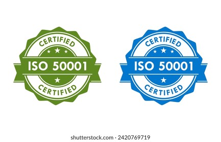 ISO 50001 certified logo template illustration