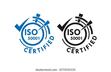 ISO 50001 certified logo template illustration