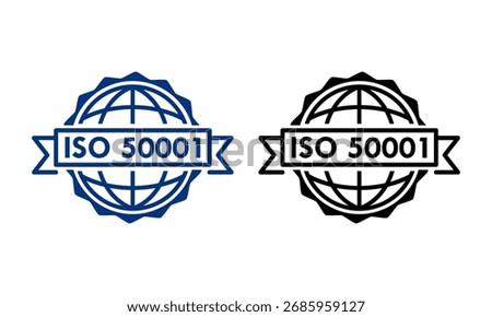 ISO 50001 certified logo template illustration