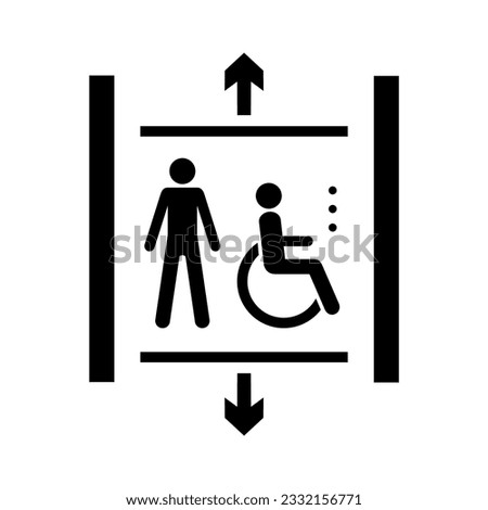 ISO 7001 AC 003: Accessible elevator or lift sign. Lift icon with arrow pointing down and up