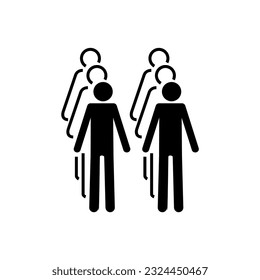 ISO 7001 BP 004: Line up or queue in twos. International Standard Public information sign for Line Up in two Lines.