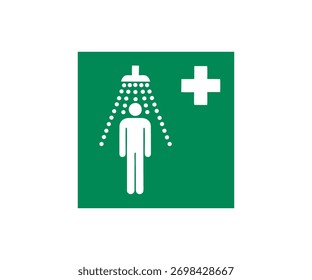 ISO 7010 E012 Safety shower sign. Safety condition sign pictogram vector design and illustration.
