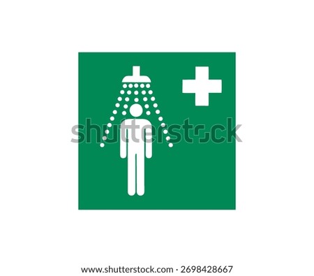 ISO 7010 E012 Safety shower sign. Safety condition sign pictogram vector design and illustration.
