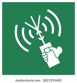 ISO 7010 E051 – Two-way VHF radiotelephone apparatus