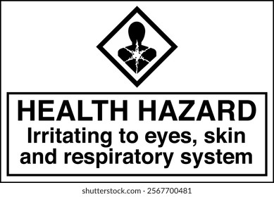 ISO 7010 GHS Chemicals Label Health Hazard Irritating to Eyes Skin and Respiratory System Horizontal