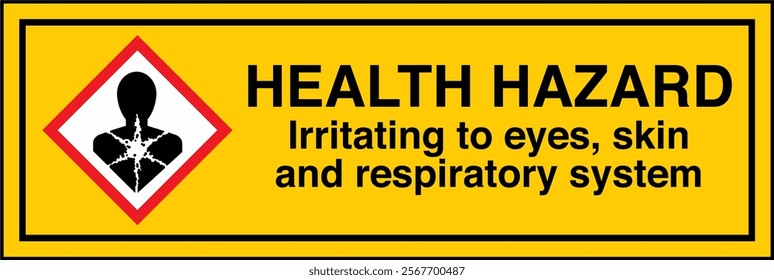 ISO 7010 GHS Chemicals Label Health Hazard Irritating to Eyes Skin and Respiratory System Horizontal