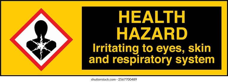 ISO 7010 GHS Chemicals Label Health Hazard Irritating to Eyes Skin and Respiratory System Horizontal
