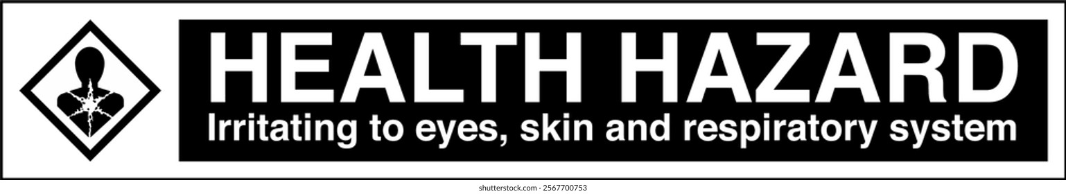 ISO 7010 GHS Chemicals Label Health Hazard Irritating to Eyes Skin and Respiratory System Tape