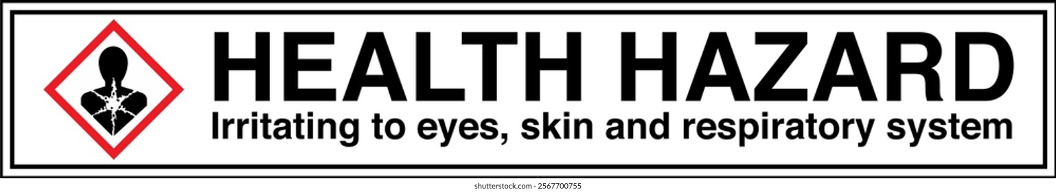 ISO 7010 GHS Chemicals Label Health Hazard Irritating to Eyes Skin and Respiratory System Tape