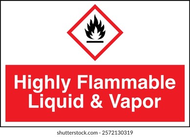 ISO 7010 GHS Chemicals Label Danger Highly Flammable Liquid and Vapor Keep Away From Heat Sparks and Open Flames Horizontal