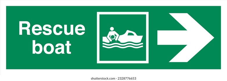ISO 7010 OMI SOLAS Ruta Marítima Estándar De Escape Señales De Barco De Rescate Dirección A La Derecha.