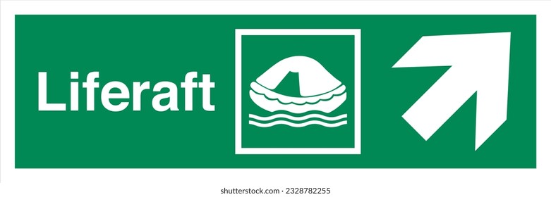 ISO 7010 OMI SOLAS Señales De La Ruta Marítima Estándar De Escape De La OMI Liferaft Hasta La Derecha.