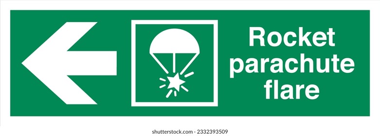 ISO 7010 IMO SOLAS Maritime Standard Escape Route Signs Rocket parachute flare Direction To The Left.