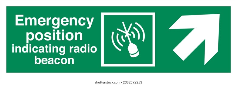 ISO 7010 IMO SOLAS Maritime Standard Escape Route Signs Emergency position indicating radio beacon Direction Up To The Right.