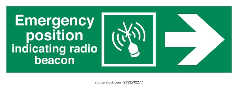 ISO 7010 IMO SOLAS Maritime Standard Escape Route Signs Emergency position indicating radio beacon Direction To The Right.