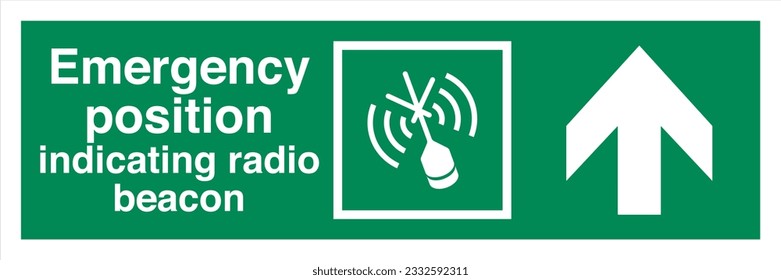 ISO 7010 IMO SOLAS Maritime Standard Escape Route Signs Emergency position indicating radio beacon Direction Up From Here.
