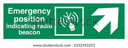 ISO 7010 IMO SOLAS Maritime Standard Escape Route Signs Emergency position indicating radio beacon Direction Up To The Right.