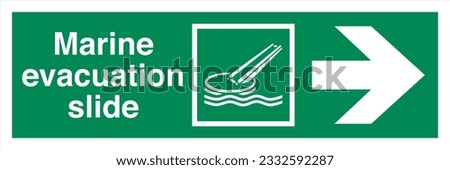 ISO 7010 IMO SOLAS Maritime Standard Escape Route Signs Marine evacuation slide Direction To The Right.