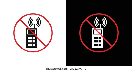 ISO 7010 No activated mobile phone icon logo set vector