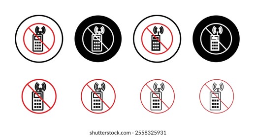 ISO 7010 No activated mobile phone icon logo sign set vector outline