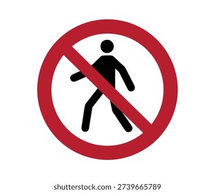 ISO 7010 P004 No thoroughfare sign. Prohibition sign pictogram vector design and illustration. 